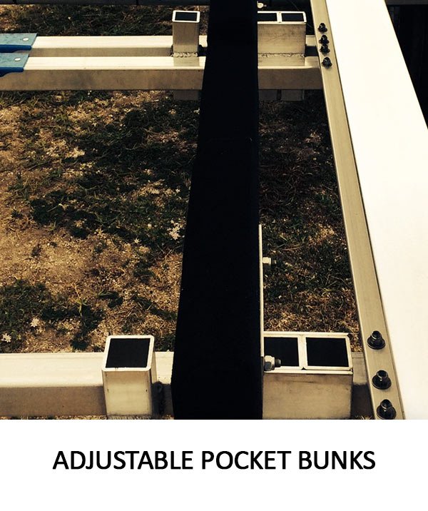Adjustable pocket bunks | Boat trailer